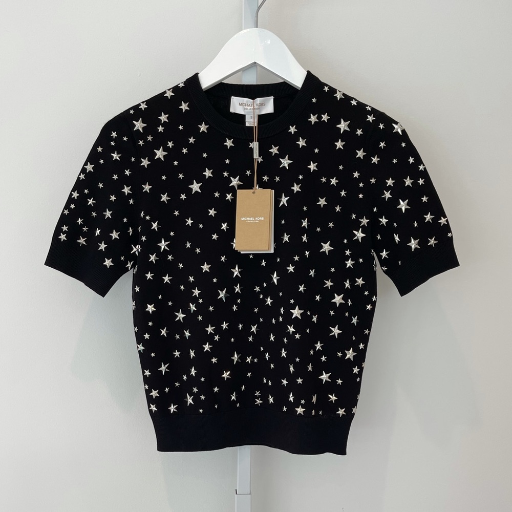 MICHAEL KORS COLLECTION STAR STUDDED KNIT S NWTS!
